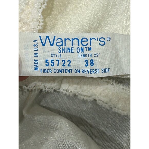 Vintage Warners White Lace Trim Full Slip Size 38 Nylon Blend Womens Lingerie - Picture 6 of 9